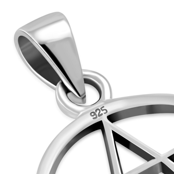 Pendant--Pentagram Pentacle Sterling Silver - Picture 4 of 6